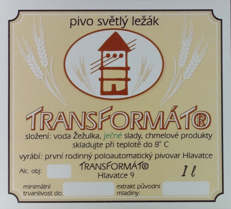 TRANSFORMÁTOR pivo světlý ležák (1L) (Hlavatce) (S)