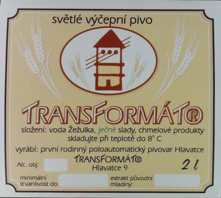 TRANSFORMÁTOR světlé výčepní pivo (2L) (Magistr-Brno) (S)