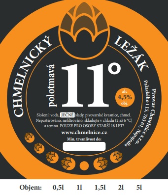 CHMELNICKÝ LEŽÁK polotmavá 11° (0,5L-5L) (Napajedla) (S)
