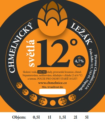 CHMELNICKÝ LEŽÁK světlá 12° (0,5L-5L) (Napajedla) (S)