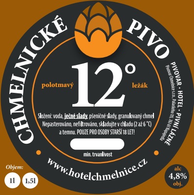 CHMELNICKÉ PIVO 12°polotmavý ležák www.hotelchmelnice.cz (Napajedla) (S)