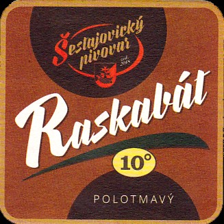 Šestajovický pivovar Raskabát 10° POLOTMAVÝ (PTMP-Č-a) 