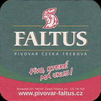 FALTUS PIVOVAR ČESKÁ TŘEBOVÁ PIVO,KTERÉ MÁ VKUS! (zeleno-červený) č.2 (PTMP-Č-a)
