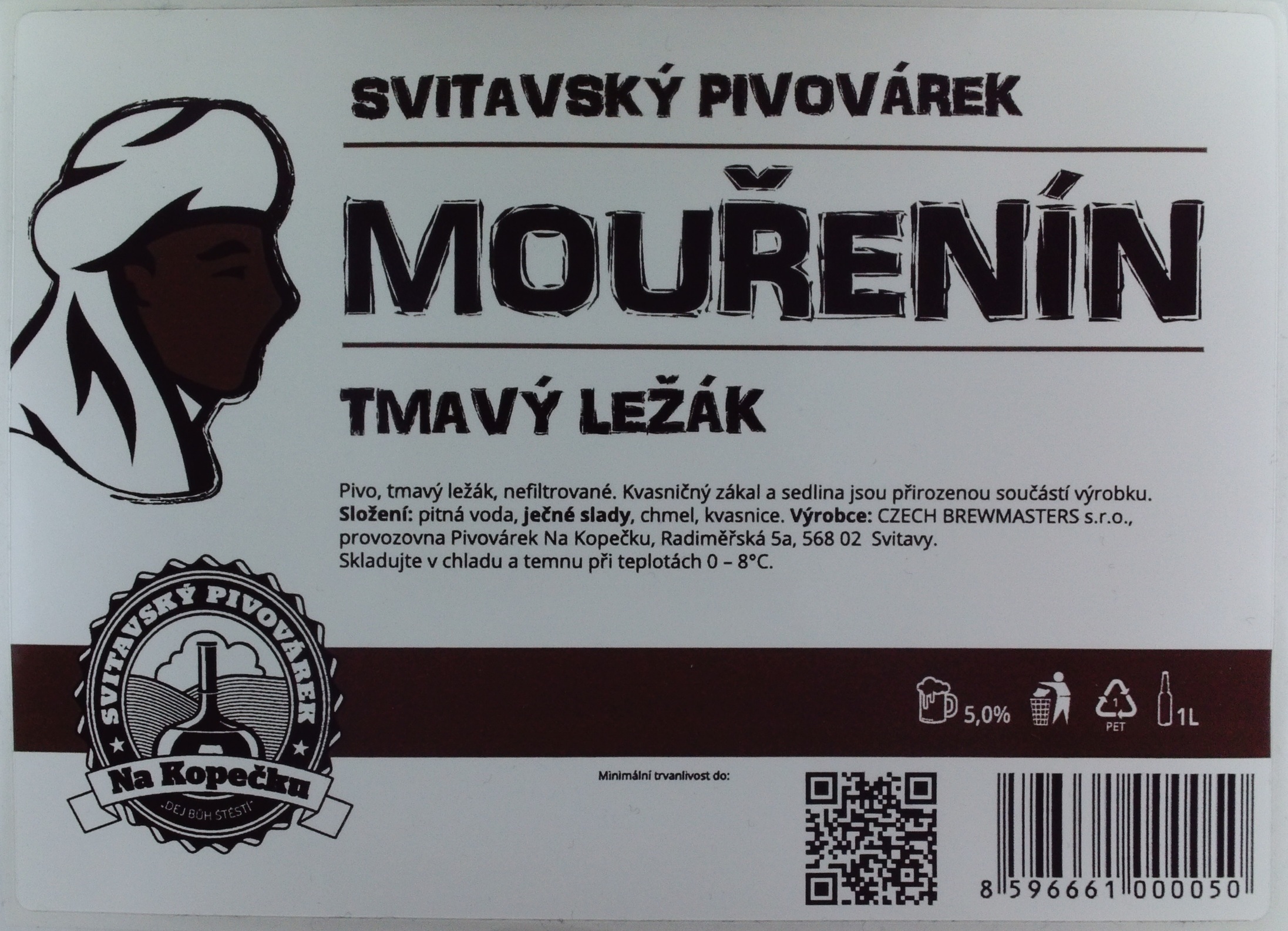 SVITAVY Pivovárek na Kopečku MOUŘENÍN TMAVÝ LEŽÁK (1L) (S)