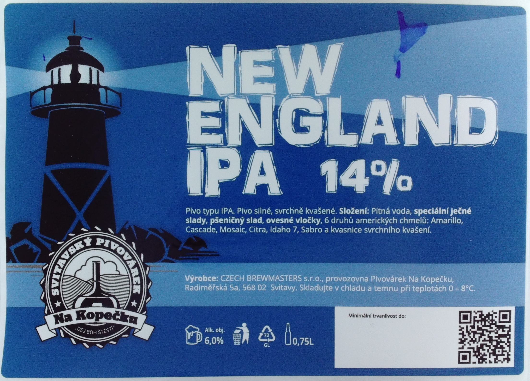 SVITAVY Pivovárek na Kopečku NEW ENGLAND IPA 14% (0,75L) (S)