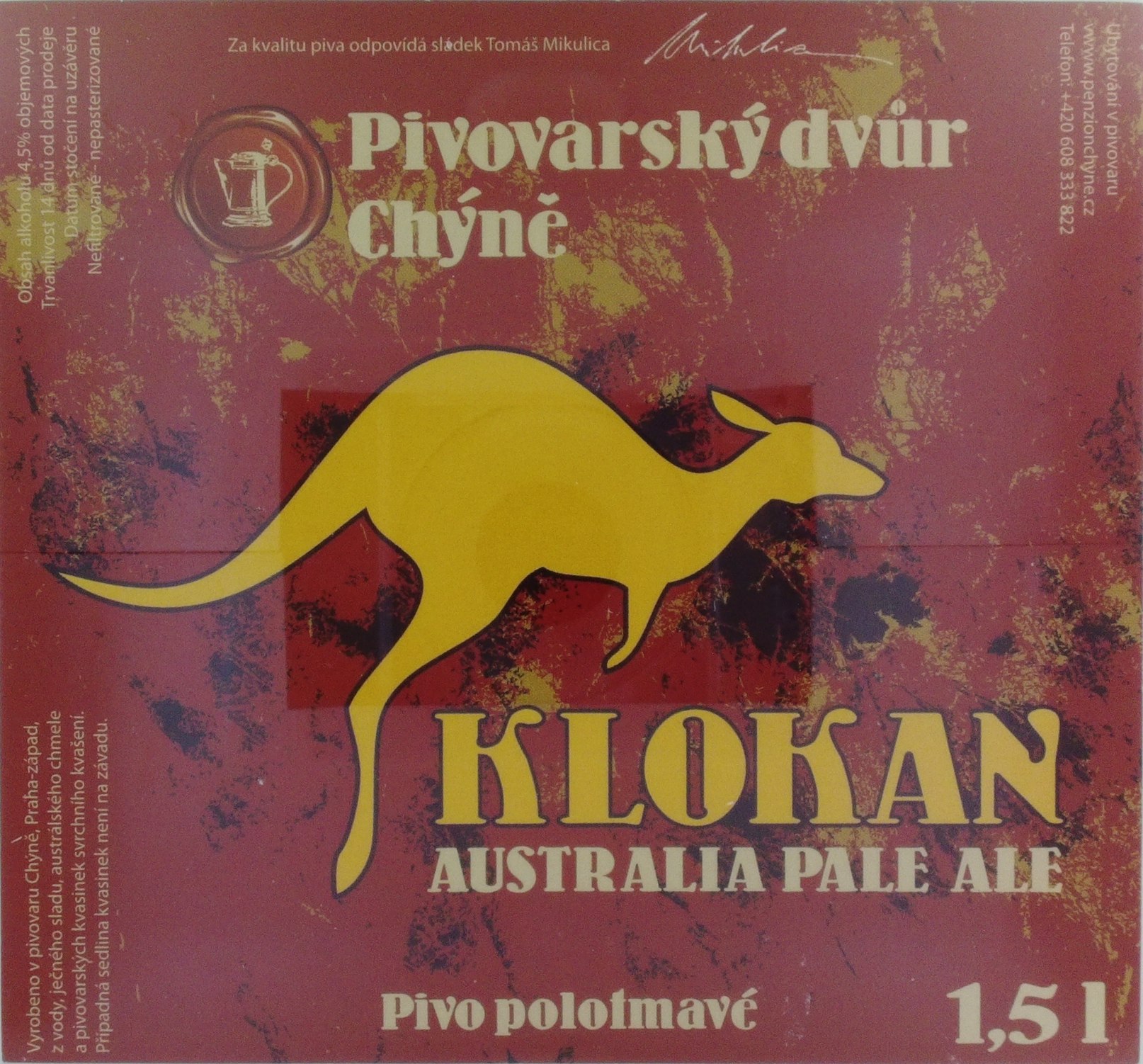 KLOKAN AUSTRALIA PALE ALE Pivo polotmavé (Chýně) (S)