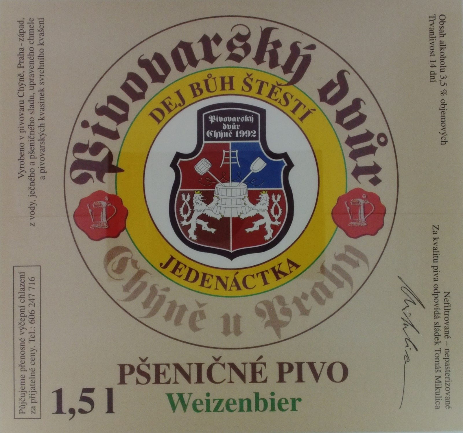 PŠENIČNÉ PIVO Weizenbier (Chýně) (S)