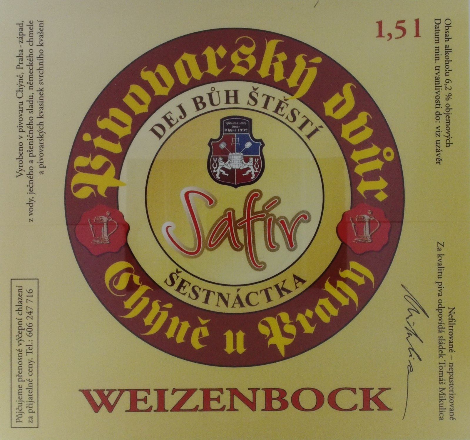 Safír WEIZENBOCK (Chýně) (S)
