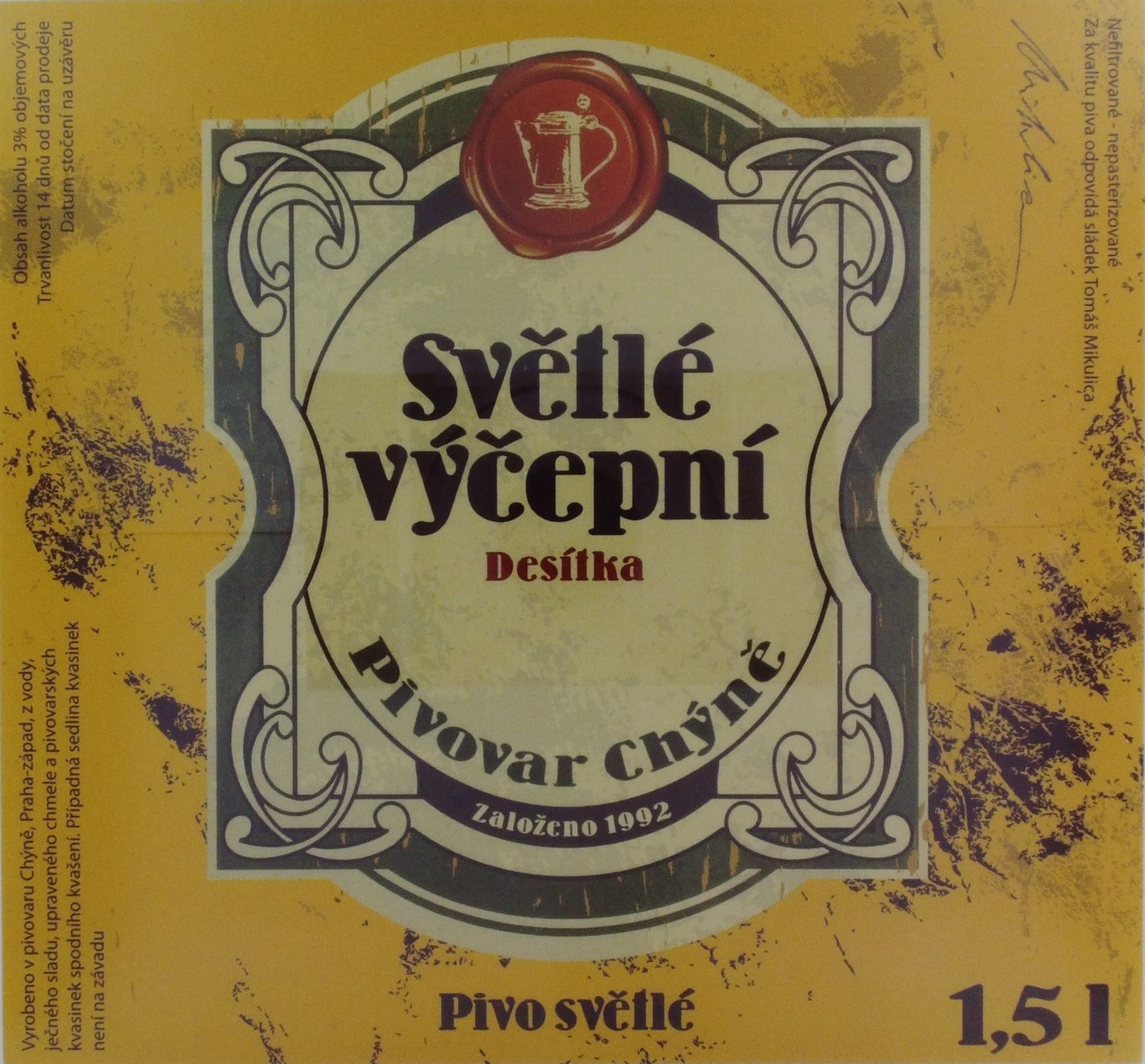 Světlé výčepní Desítka Pivo světlé (Chýně) (S)