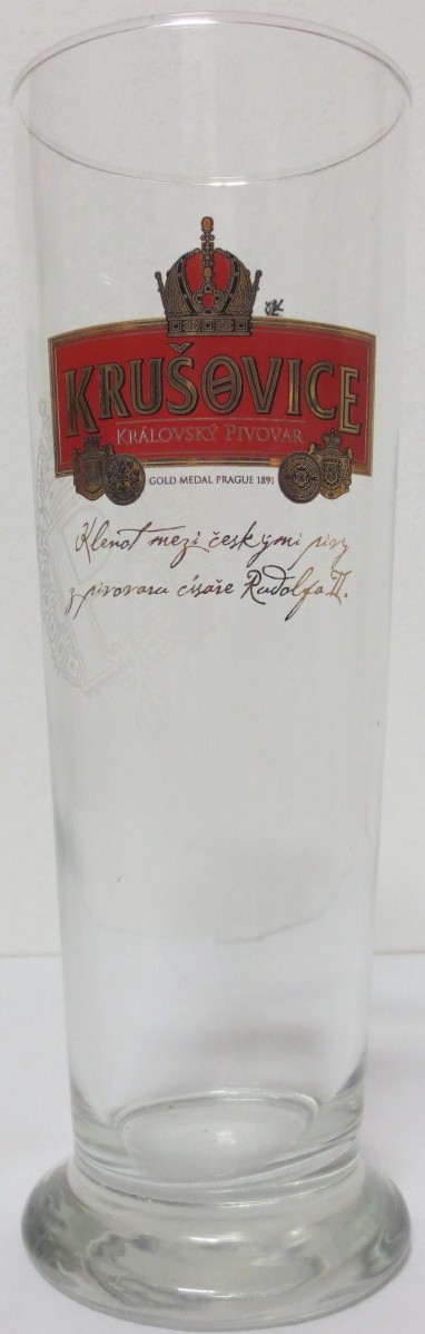 KRUŠOVICE KRÁLOVSKÝ PIVOVAR + litý nápis z druhé strany (0,5L) štuc vysoký