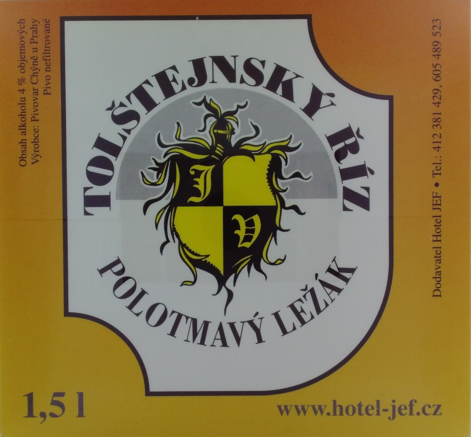 TOLŠTEJNSKÝ ŘÍZ POLOTMAVÝ LEŽÁK (Chýně) (S)