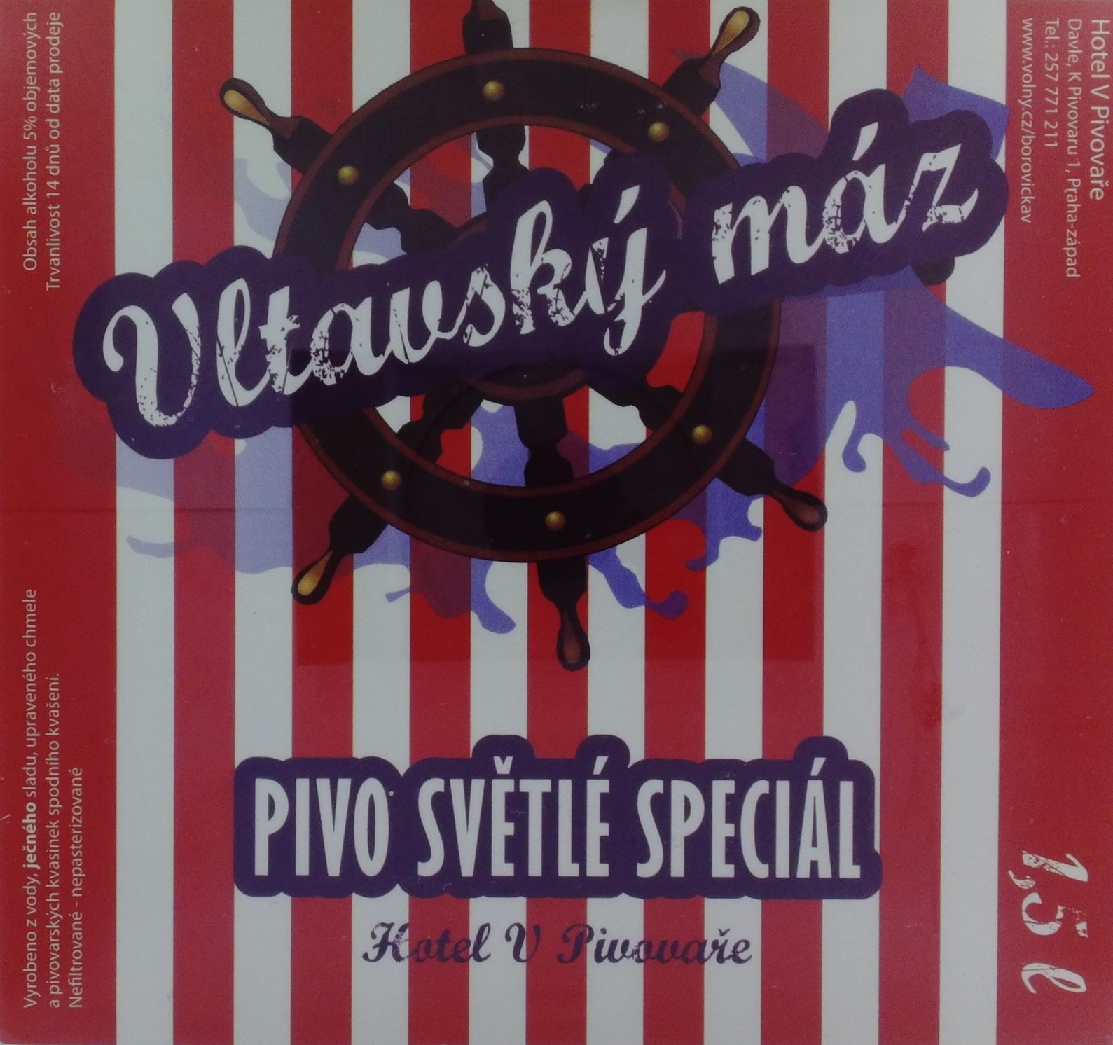 Vltavský máz PIVO SVĚTLÝ SPECIÁL Hotel V Pivovaře (Chýně) (S)