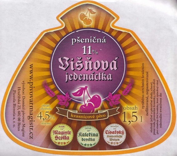 pšeničná 11% Višňová jedenáctka (1,5L) (Magistr-Brno) (S) 