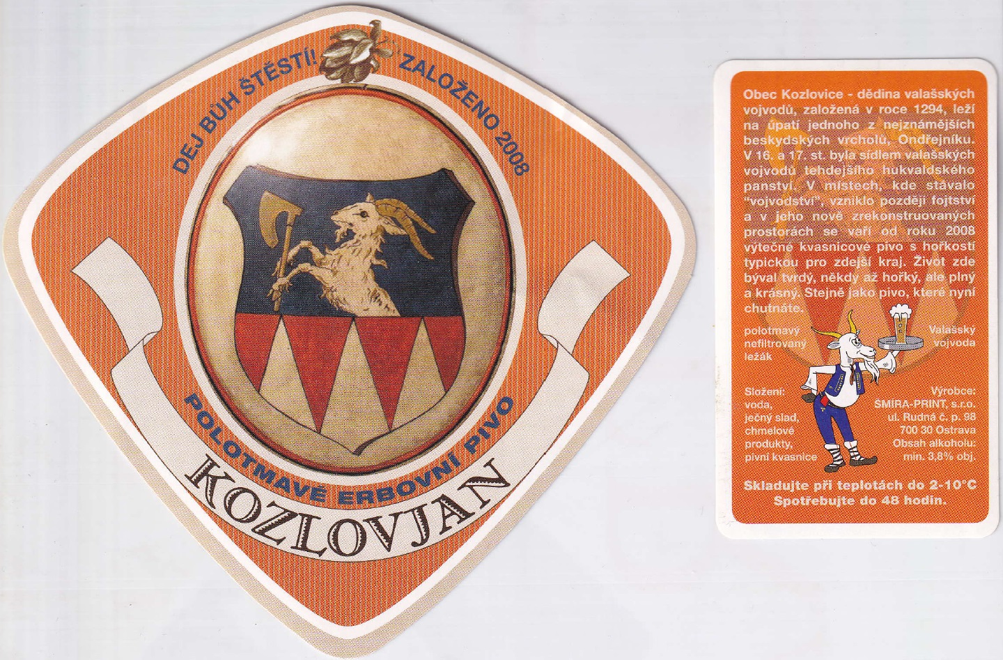 KOZLOVJAN POLOTMAVÉ ERBOVNÍ PIVO (Kozlovice) (S)