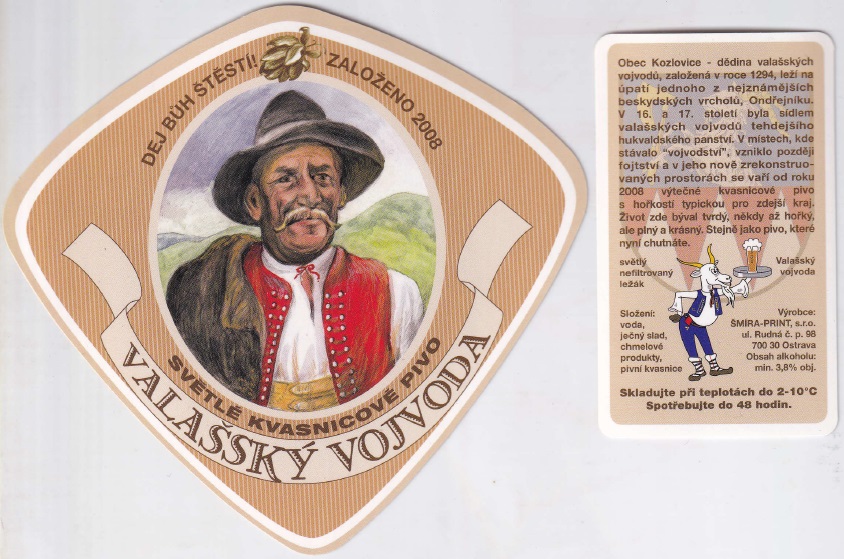 VALAŠSKÝ VOJVODA SVĚTLÉ KVASNICOVÉ PIVO (Kozlovice) (S) č.1