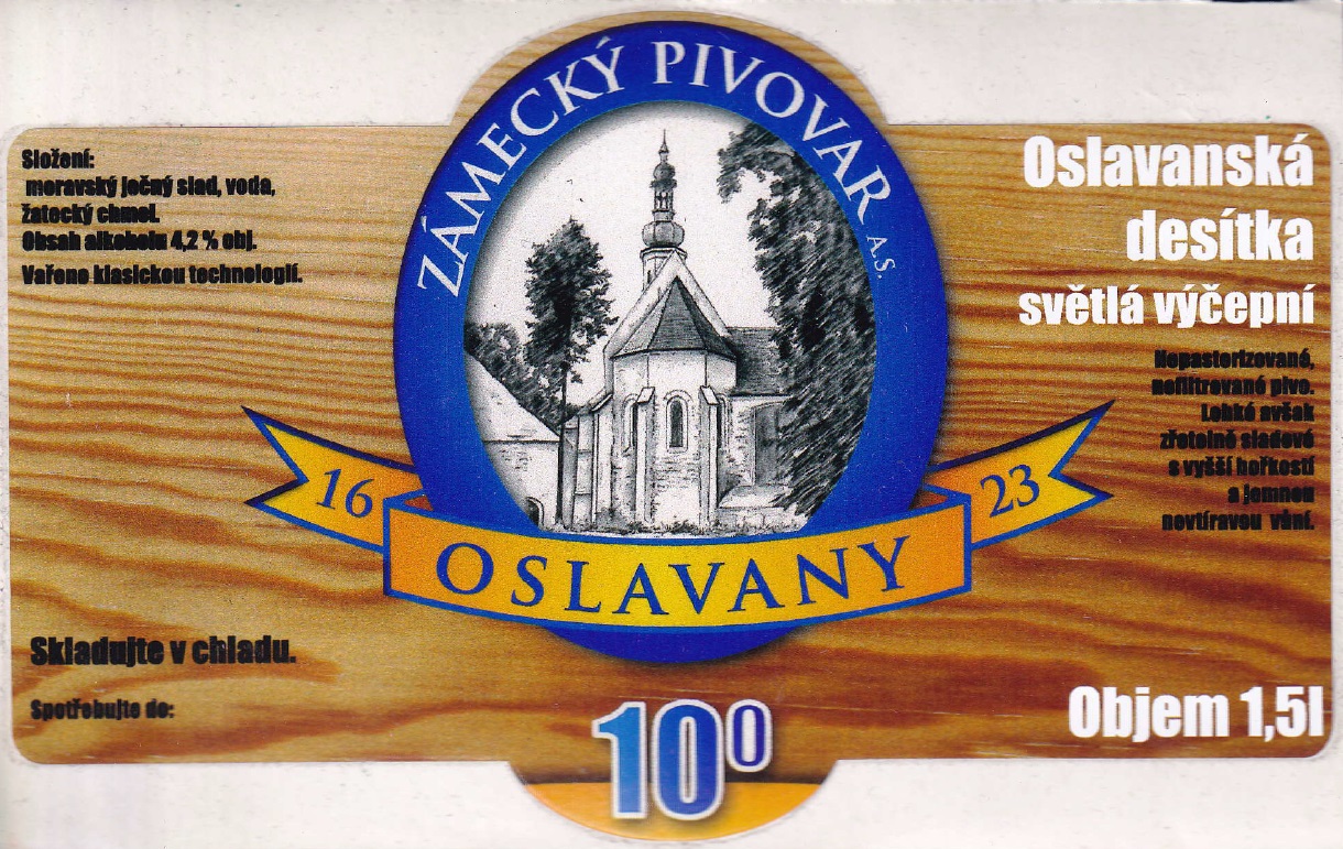 ZÁMECKÝ PIVOVAR OSLAVANY A.S. 10° (1,5L) (S)