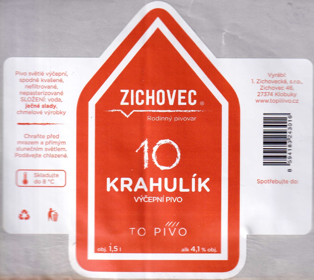 ZICHOVEC 10 KRAHULÍK VÝČEPNÍ PIVO (1,5L) (S)