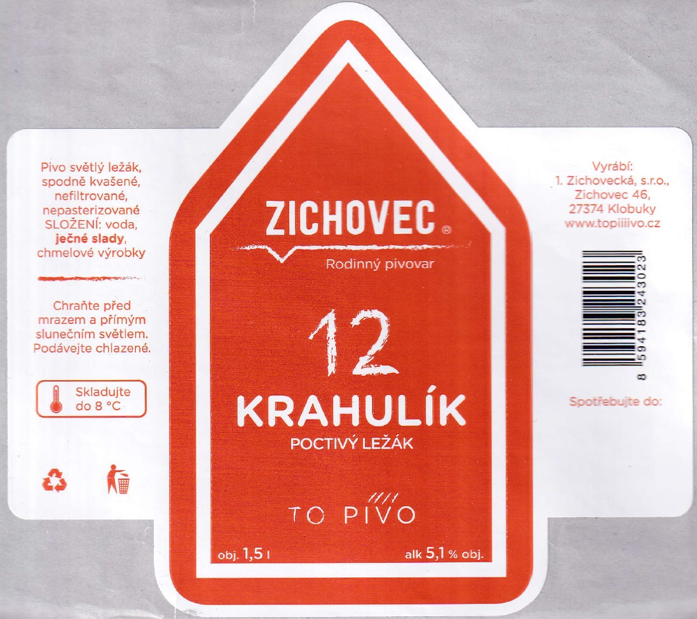 ZICHOVEC 12 KRAHULÍK POCTIVÝ LEŽÁK (1,5L) (S)