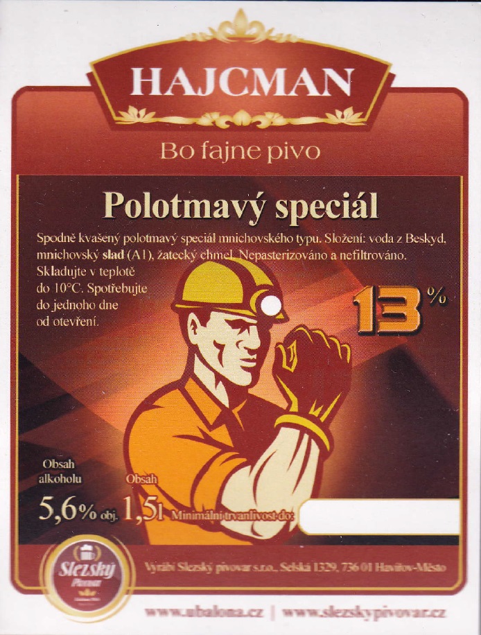 HAJCMAN Polotmavý speciál 13% (1,5L) (S)