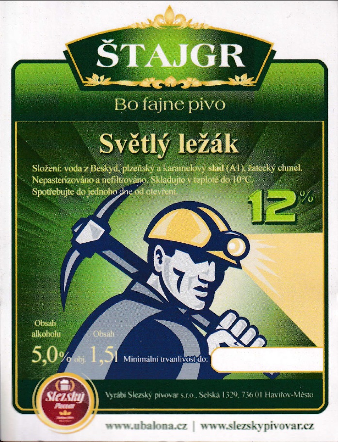 ŠTAJGR Světlý ležák 12% (1,5L) (S)