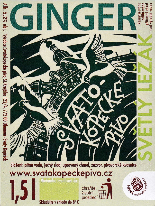 SVATO-KOPECKÉ PIVO GINGER SVĚTLÝ LEŽÁK (1,5L) (Olomuc Svatokopecký) (S)