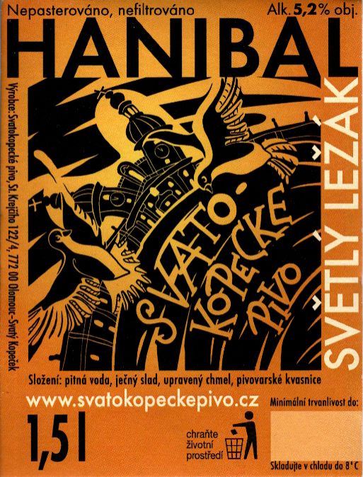 SVATO-KOPECKÉ PIVO HANIBAL SVĚTLÝ LEŽÁK (1,5L) (Olomuc Svatokopecký) (S) č.1