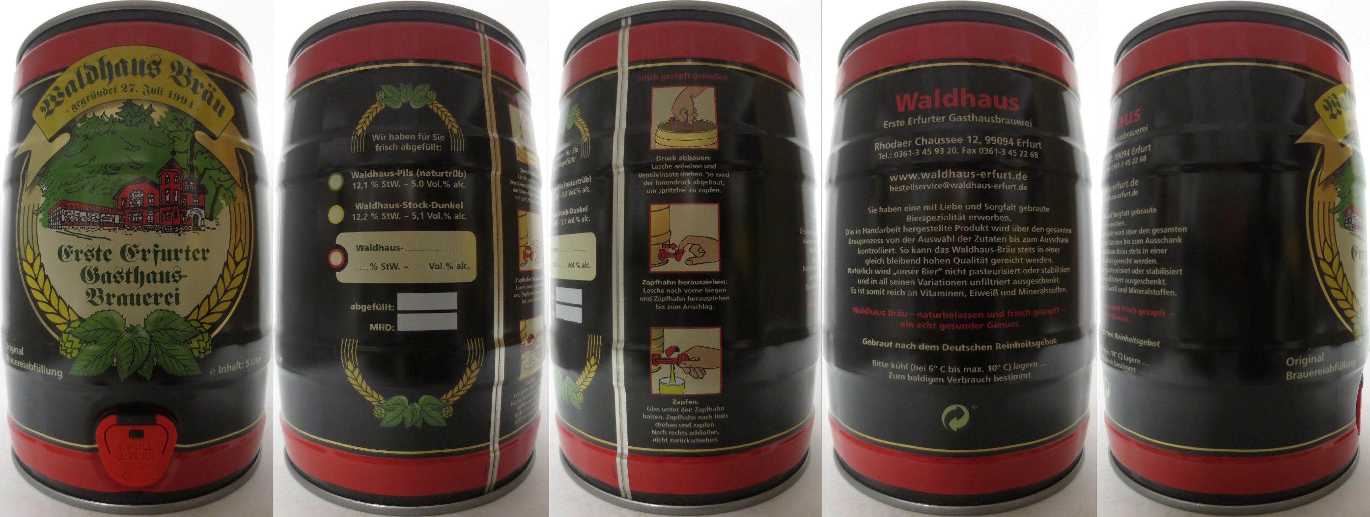 Waldhaus Bräu gegründet 27.Juli 1994. (5L) Nr.1 