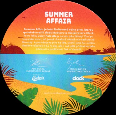 Budweiser Clock SUMMER AFFAIR JUICY PALE ALE (PTVP-K-ab) lesklá verze export na Slovensko