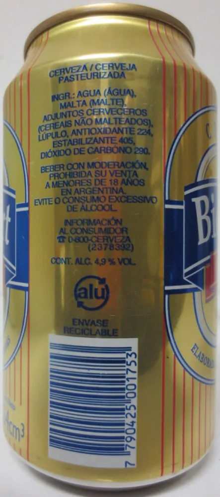 Bickert CERVEZA ORO from ARGENTINA(35,4cl) (T/O) Nr.1