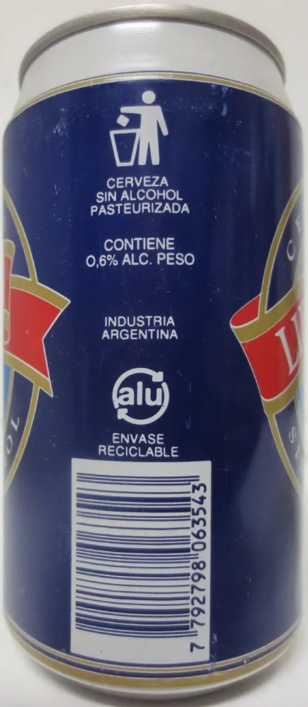 Quilmes LIBERTY from ARGENTINA (35,4cl) (T/O) Nr.1