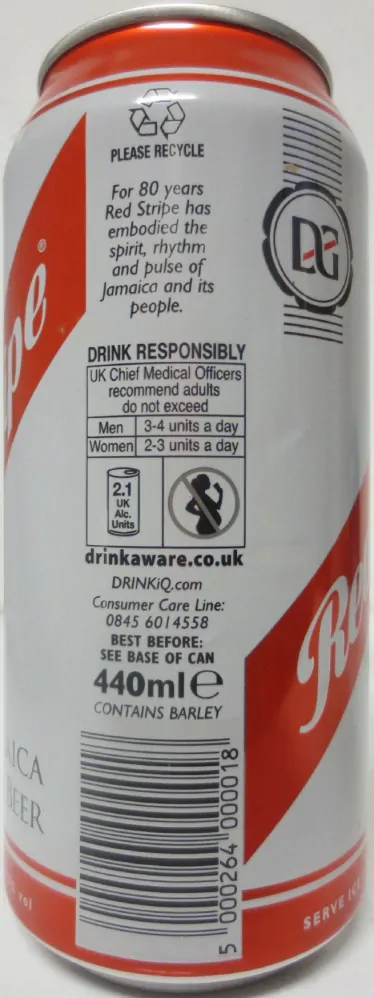 Red Stripe JAMAICA LAGER BEER (44cl) (B/O) Nr.1 