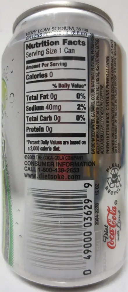 Diet Coke with Lime from USA (35,5cl) (T/O) Nr.1 