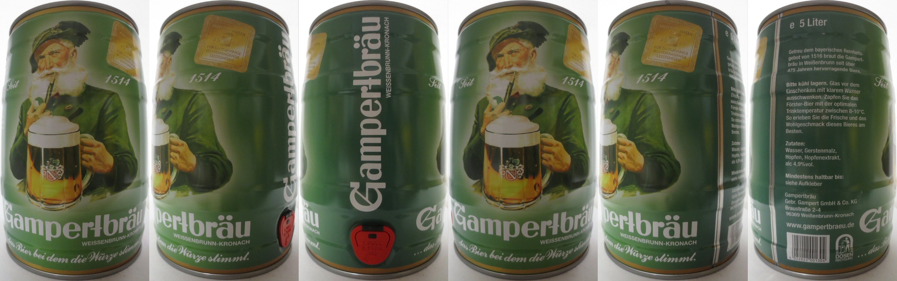 Gampertbräu WEISSENBRUNN-KRONACH PREIS DER BESTEN GOLD 2006 (5L) Nr.1 