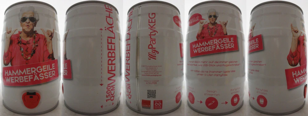 HUBER PACKAGING WERBEFÄSSER (5L) Nr.1 (weiss-pink)