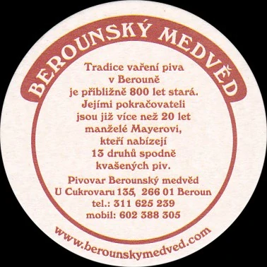 BEROUNSKÝ MEDVĚD 1998-2021 (PTMP-K-ab) 