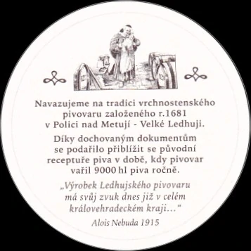 LEDHUJSKÝ PIVOVAR ZALOŽENO 1681 (PTLP-K-ab)
