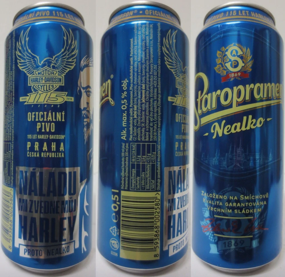 Staropramen NEALKO HARLEY from CZECH REPUBLIC (6 cans) (50cl) (B/O)