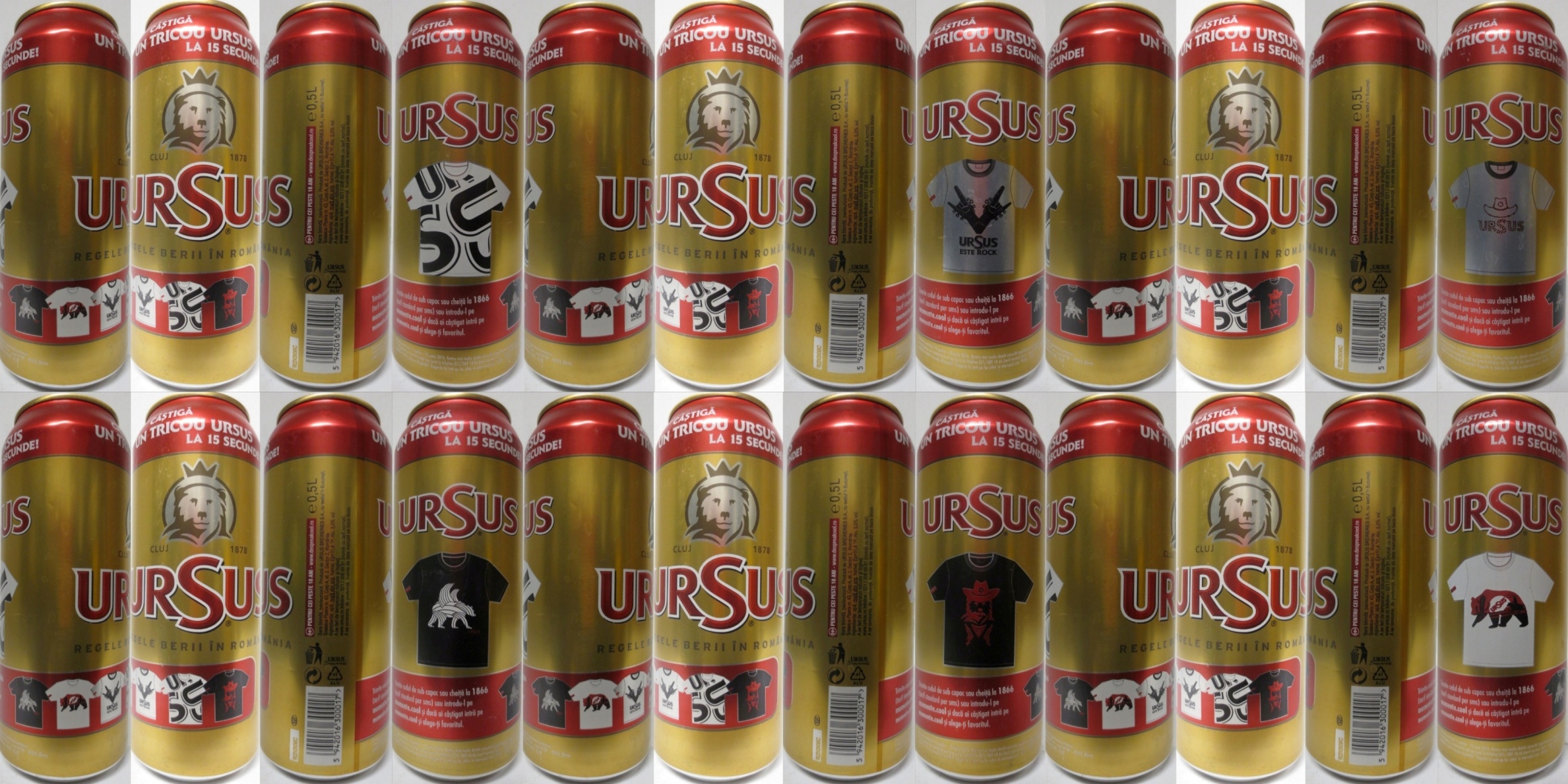 URSUS REGELE BERII IN ROMANIA complete beer cans set 6 cans from Romania (50cl) (B/O) 