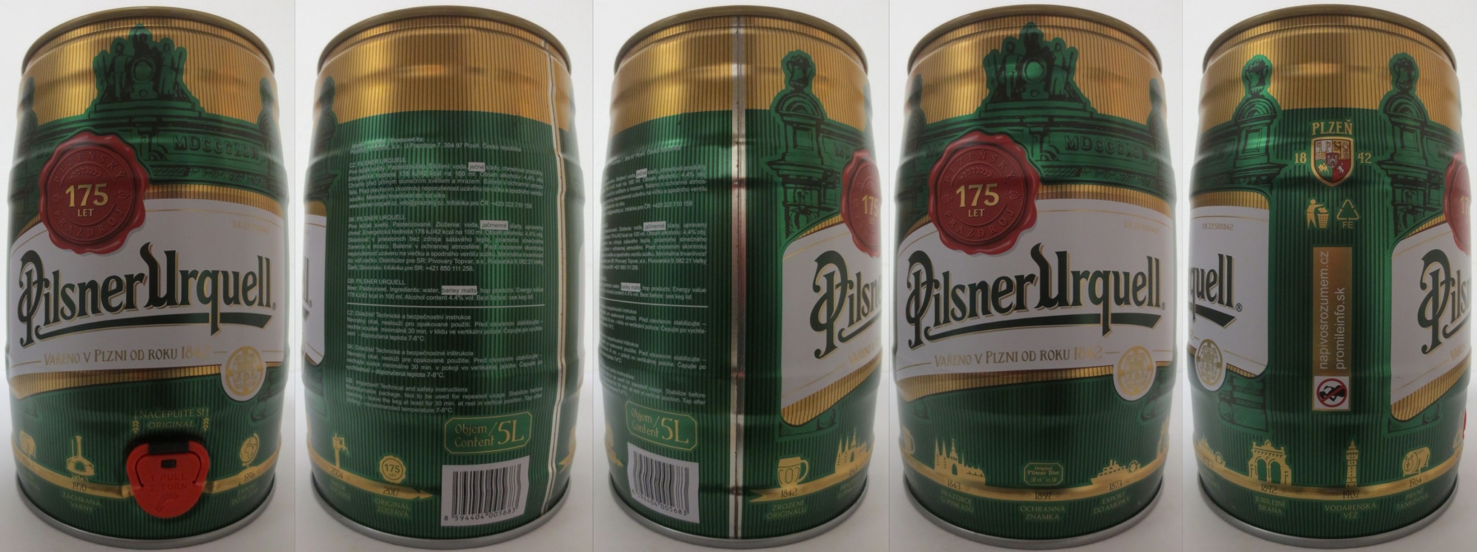 Pilsner Urquell VAŘENO V PLZNI OD ROKU 1872 175 LET (5L) č.8a