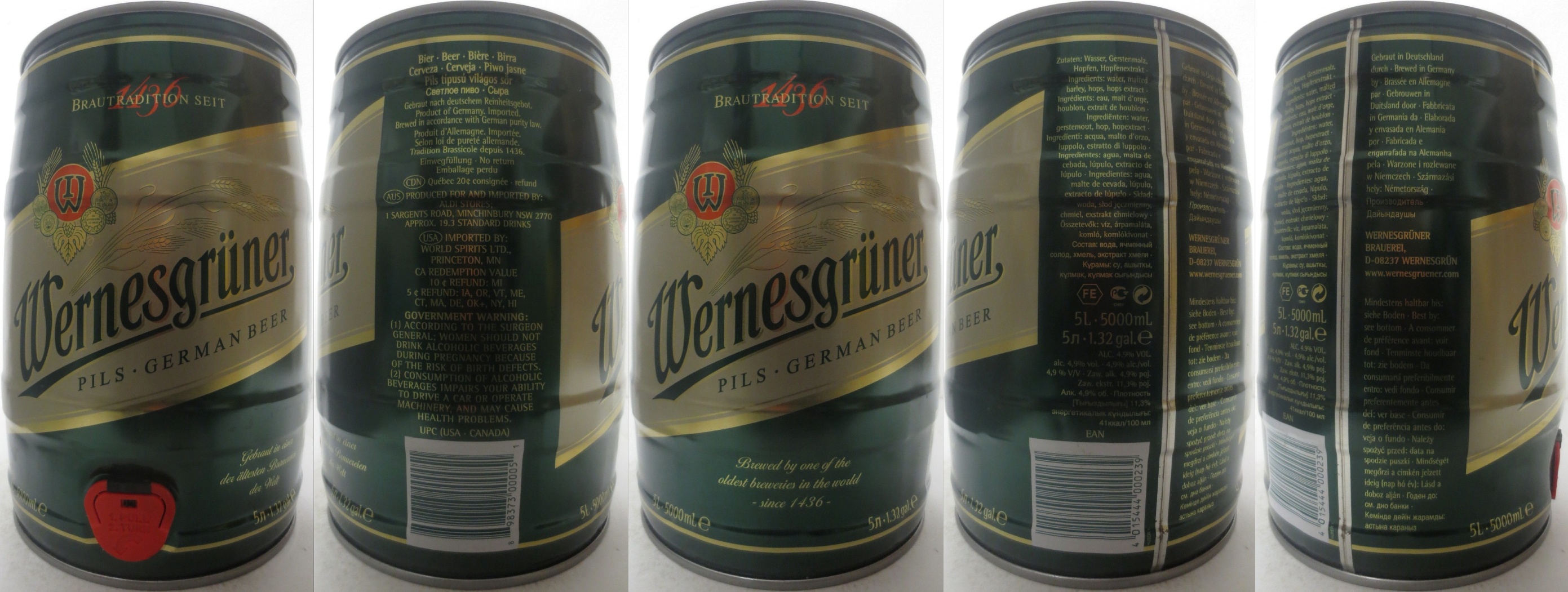 Wernesgrüner PILS GERMAN BEER (5L) Nr.1 