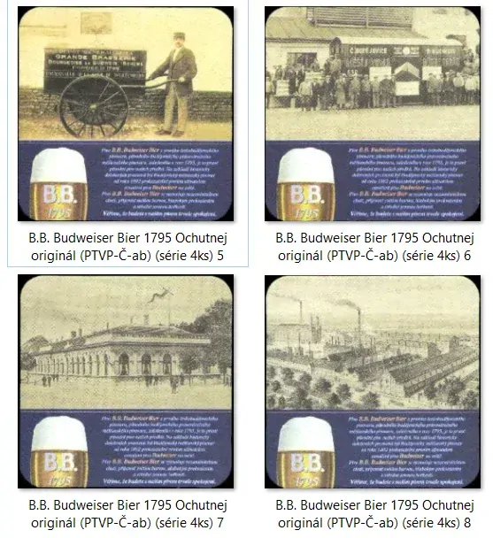 B.B. Budweiser Bier 1795 Ochutnej originál (PTVP-Č-ab) (série 4ks) 
