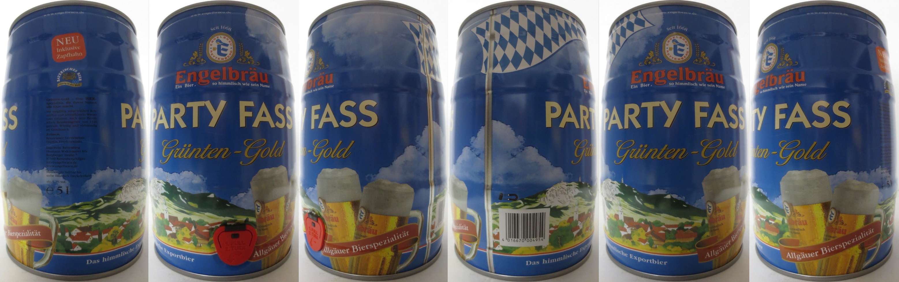 Engelbräu PARTY FASS Grünten-Gold (5L) Nr.1 