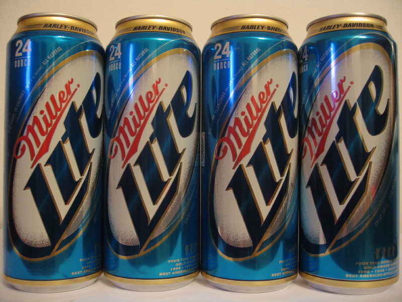 Miller Lite HARLEY DAVIDSON (4 cans set) from USA (71cl) (B/O)