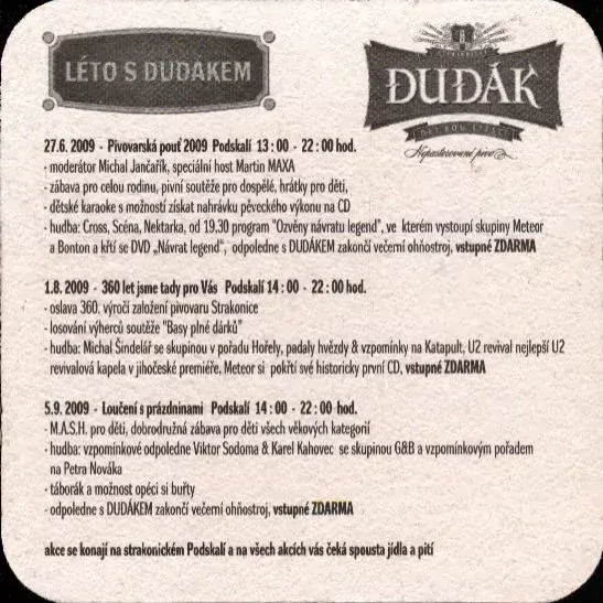 BARON Strakonice DUDÁK Oslavte s námi 360 let BONTON Strakonice (vlevo dole) (PTVP-Č-ab)