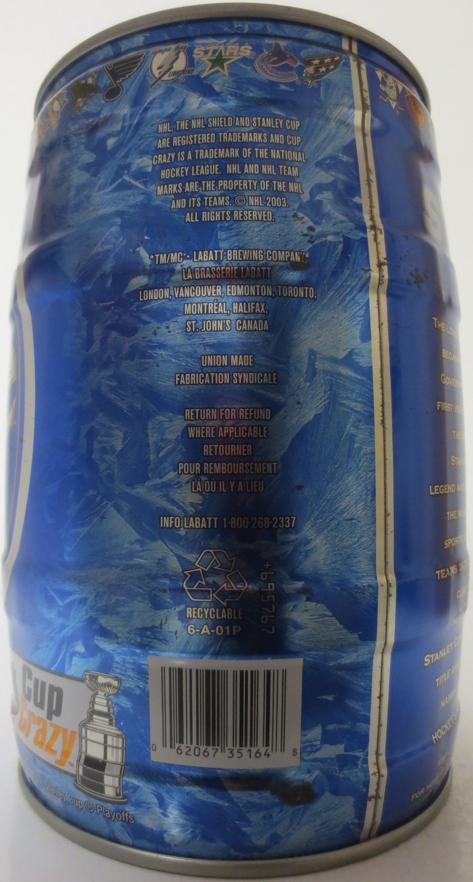 Labatt Blue STANLEY CUP (5L) Nr.1 