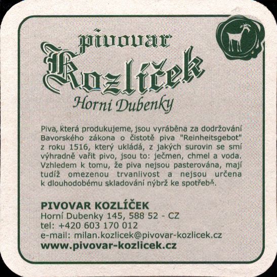 Pivovar Kozlíček Horní Dubénky (PTMP-Č-ab)