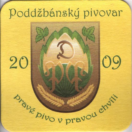 Poddžbánský pivovar pravé pivo v pravou chvíli (zadní strana modrá) (PTMP-Č-ab) 