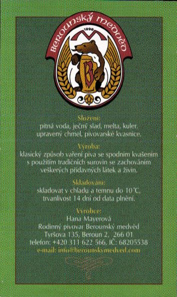 13° Berounský Medvěd tmavý speciál (1,5L) (Beroun) (S)