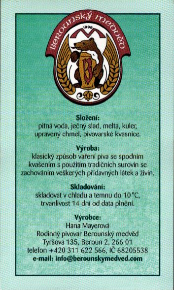 14° Vánoční medvěd LEŽÁK POLOTMAVÝ (1,5L) (Beroun) (S)