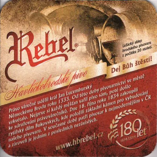 Rebel Havlíčkobrodské pivo 180 let